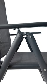 TRENDIE Záhradné stoličky s polohovateľným operadlom sada 2ks sivé