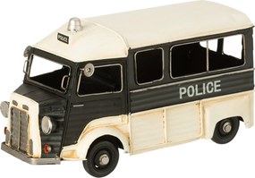 Čierny kovový retro model policajný autobus Police – 28*14*16 cm