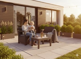 Garden Line ZÁHRADNÝ NÁBYTOK - ANTRACIT (2 KRESLÁ, STÔL)