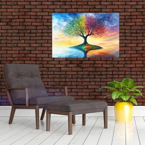 Obraz – Maľovaný strom ročných období (90x60 cm)