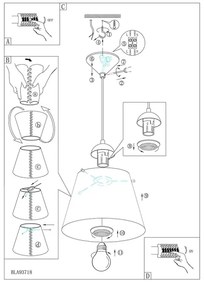 Eglo 54459 - Luster na lanku MOLOVE 1xE27/60W/230V