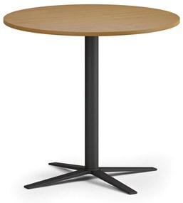 Konferenčný stolík AURA, priemer 80 cm, čierna podnož, buk