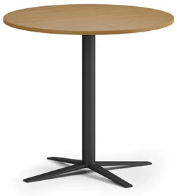 Konferenčný stolík AURA, priemer 80 cm, čierna podnož, buk