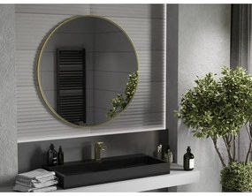 Mexen Loft, okrúhle kúpeľňové zrkadlo 100 cm, farba rámu zlatá lesklá, 9850-100-100-000-50