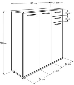 Botník Triah 108x108 cm biely