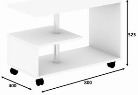 Konferenčný stolík KARANFIL 52,5x80 cm biela