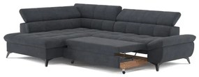 Rozkladacia rohová sedačka do L MARANO ľavá čierna