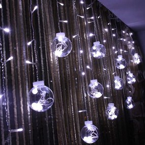 Bestent Svetelná záclona gule 108 LED, 3m, Studená biela