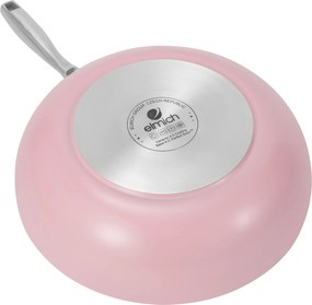 Elmich Nepriľnavá keramická wok panvica Vital Ø 28 cm - ružová (OUTLET)