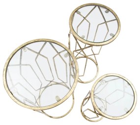 Okrúhle odkladacie stolíky v súprave 3 ks so sklenenou doskou ø 32 cm Tunisi – Mauro Ferretti