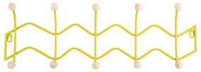 Žltý kovový nástenný vešiak 61 cm Zig Zag – PT LIVING