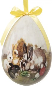 2ks dekorácia závesné vajíčko s zajačikmi Spring Egg - Ø 11*15 cm