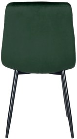 Jedálenská stolička Tilde - zamat, kovové nohy čierne - Zelená