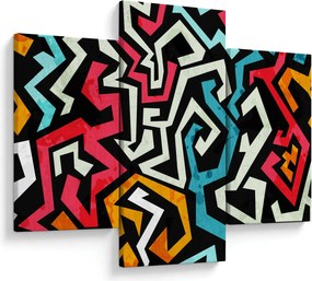 Obraz grafické abstrakcie (90x60 cm)
