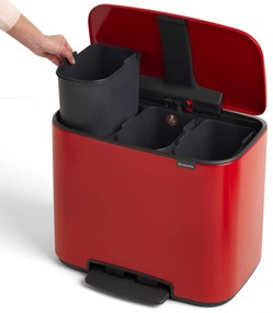 Brabantia BO pedálový kôš 3x11L červená