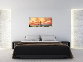 Obraz - Maľované mesto (120x50 cm)