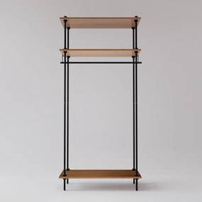 Otvorená šatníková skriňa v industriálnom dizajne DECO, 185x85x35 cm