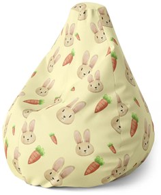Sablio Sedací vak Pear Zajačik s mrkvou - 70 x 95 x 15 cm