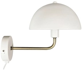 Nástenná lampa v bielo-zlatej farbe Leitmotiv Bonnet, výška 25 cm