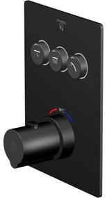 STEINBERG 390 termostatická batéria pod omietku, s funkciou pushtronic, pre 3 výstupy, matná čierna, 39042313S