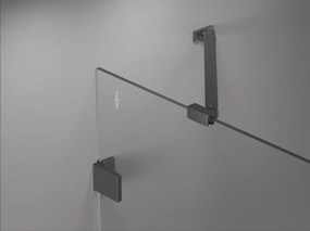 Mexen Lunar Duo, výklopný sprchový kút 120 x 110 cm, 8mm číre sklo, grafitový profil, 834-120L-110P-95-00