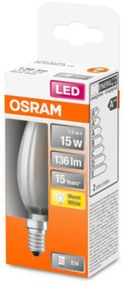 OSRAM Classic B LED žiarovka E14 1,5W 2.700K matná