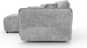 Svetlosivá ženilková rohová pohovka (ľavý roh/s leňoškou) Nelia – Ropez