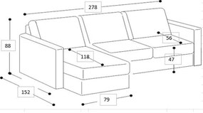 Svetlosivá rohová pohovka (ľavý roh) Oslo - Scandic