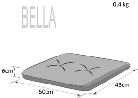 Podsedák na záhradnú stoličku BELLA biele kvety ekolen