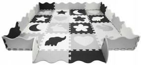 PENOVÉ VZDELÁVACIE PUZZLE 36 ks - XXL sivo / čierne