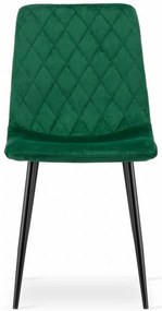 Set 4 kresiel TURIN - tmavozelený zamat