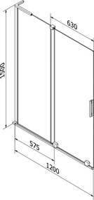 Mexen Velar L, 2-krídlová posuvná vaňová zástena 120 x 150 cm, 8mm číre sklo, chrómový profil, 896-120-003-01-01
