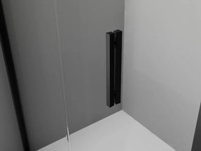 Mexen Exo, sprchovací kút so skladacími dverami 75 x 80 cm, 6mm číre sklo, čierny profil, 816-075-080-70-00