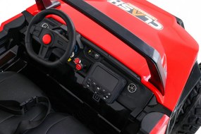 Ramiz Clash batériový kočík pre 2 deti Červený + diaľkové ovládanie + pohon 4x4 + nastavenie sedadla + rádio MP3 + LED