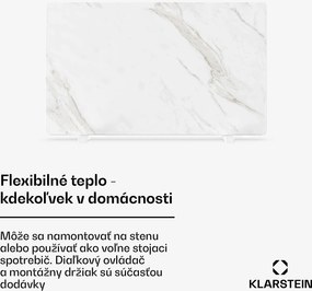 Klarstein MarmoHeat infračervený panel | 600 W | 5 - 9 m² | mramorový dizajn | 70 cm x 100 cm