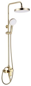 Rea Bloom, sprchová-vaňová súprava dažďovou hlavovou a ručnou sprchovou hlavicou, zlatá lesklá, REA-P9528