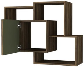 Nástenná polica ARCO 73x79,2 cm hnedá/zelená