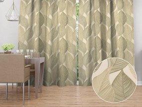 Biante Zamatový záves Tamara TMR-046 Prírodné popínavé listy na krémovom 145x260 cm