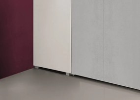 Rohová šatňa - Šatníková skriňa Joker, biela / sivý betón