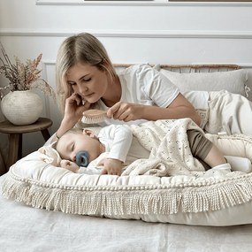 Hniezdo pre bábätko Boho vanilka 83x54cm