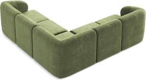 Zelená ženilková rohová pohovka Lani – Makamii