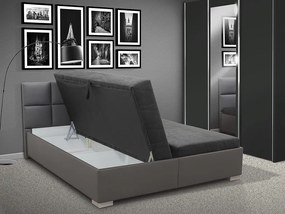 Čalúnená posteľ s úložným priestorom LUXOR 180 eko koža: bílá, peľasť / matrac: HR PENA