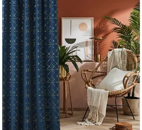 Luxusný záves v nádhernej kombinácií granatovej a zlatej farby 140 x 260 cm so zavesením na riasiacu pásku