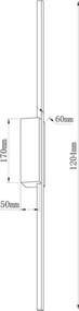 LED nástenné svietidlo AISHA LED/20W/230V 4000K 120 cm čierne