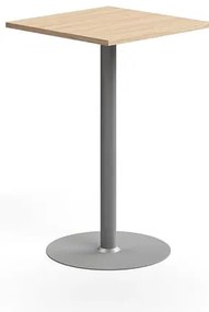 Barový stôl VERTICUS, 700x700x1100 mm, dub/strieborná