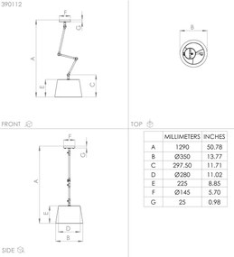 Eglo 390112 - Luster na tyči PISTUNIO 1xE27/40W/230V čierna
