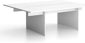 Kancelársky stôl double SOLID + 1x prísed, 200x165 cm, biela