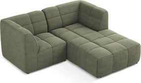 Zelená rohová pohovka z textílie buklé (pravý roh/s leňoškou) Aloha – Makamii