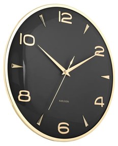 Karlsson 6017BK dizajnové nástenné hodiny čierne,priemer  40 cm