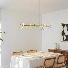 Dizajnové závesné svietidlo zlaté obdĺžnikové 3-stupňové stmievateľné - Krisscross